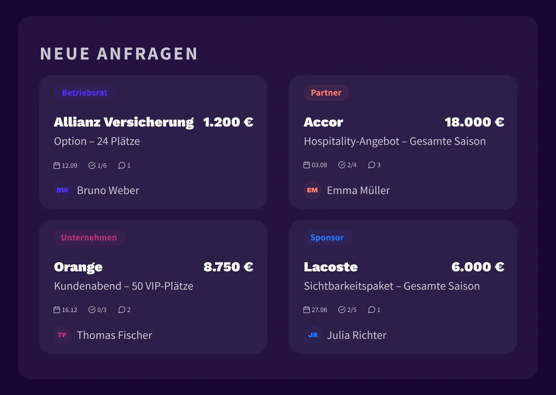 1. Platform - Sales & Fundraising - Header - DE