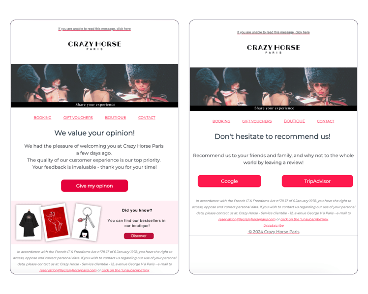 3. Post-show email - Crazy Horse - EN