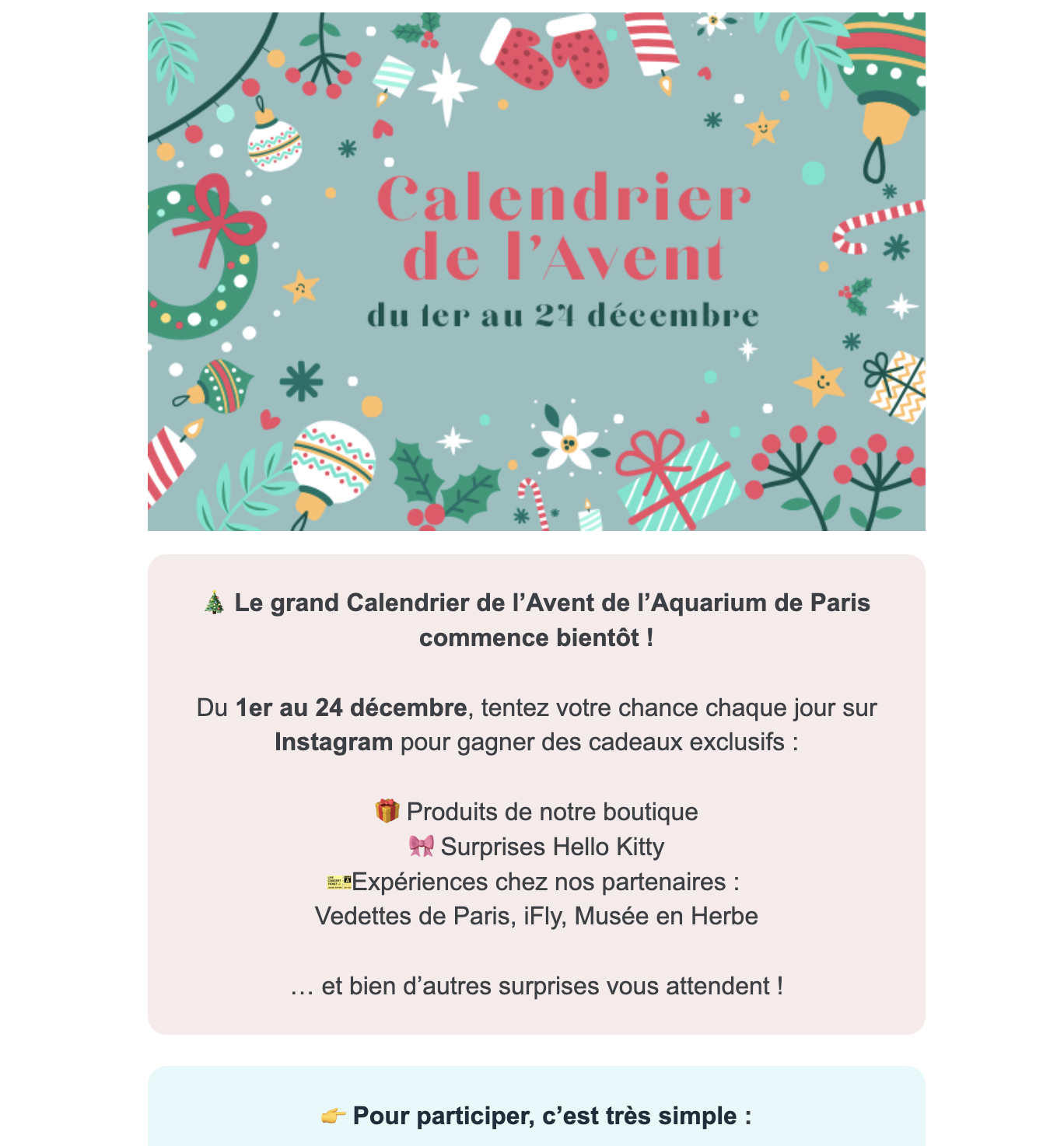 Aquarium de Paris - Calendrier de lAvent