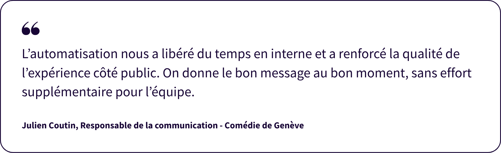 Quote - Comédie de Genève - Arenametrix