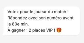 Votez pour le joueur du match ! Répondez avec son numéro avant la 80e min. A gagner : 2 places VIP !