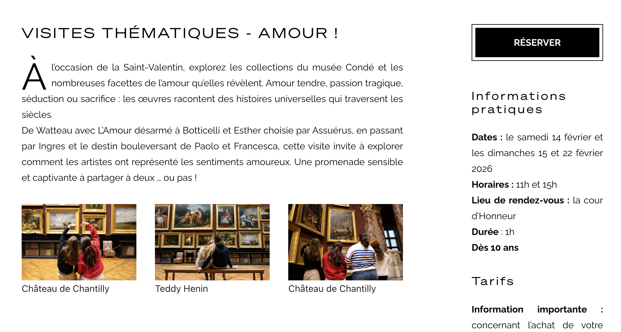 Saint-Valentin - Château de Chantilly