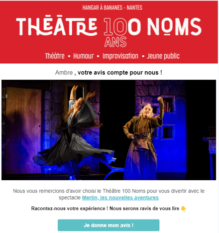 Théâtre 100 Noms - email post spectacle