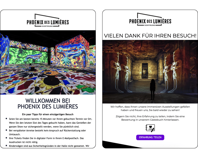 Exemple de newsletters envoyées par Culturespaces