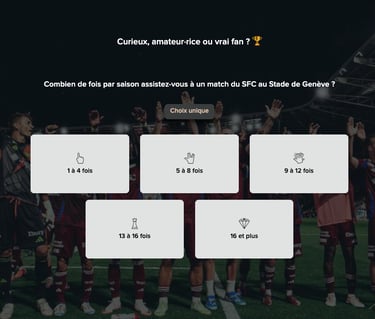 Question du formulaire GuestViews de récolte de la satisfaction post saison du Servette FC