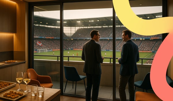 Vue dun espace hospitalité B2B dans un stade