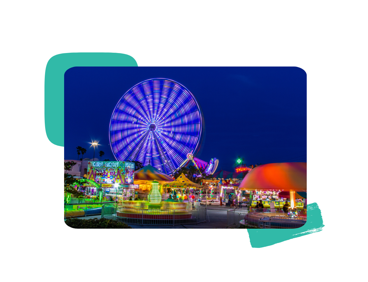 Photo of a Ferris wheel in an amusement park