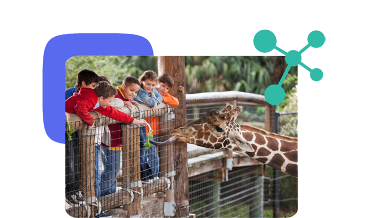 Fotografía de niños visitando un zoológico